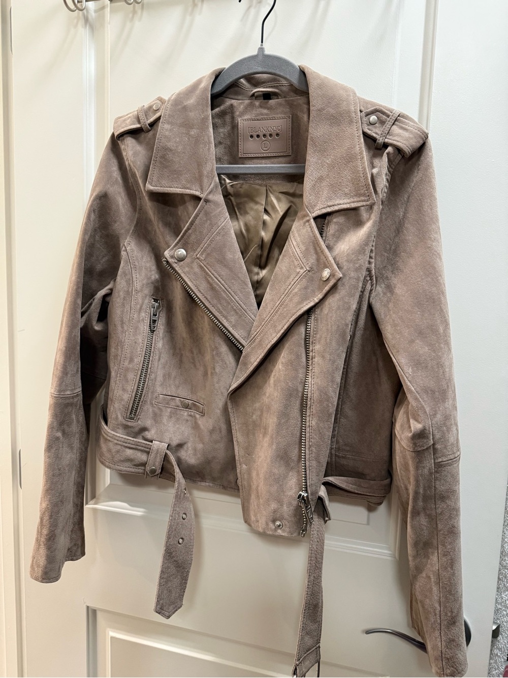 New without tags BlankNYC Suede Moto Jacket - Taupe